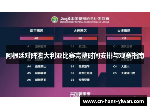 阿根廷对阵澳大利亚比赛完整时间安排与观赛指南